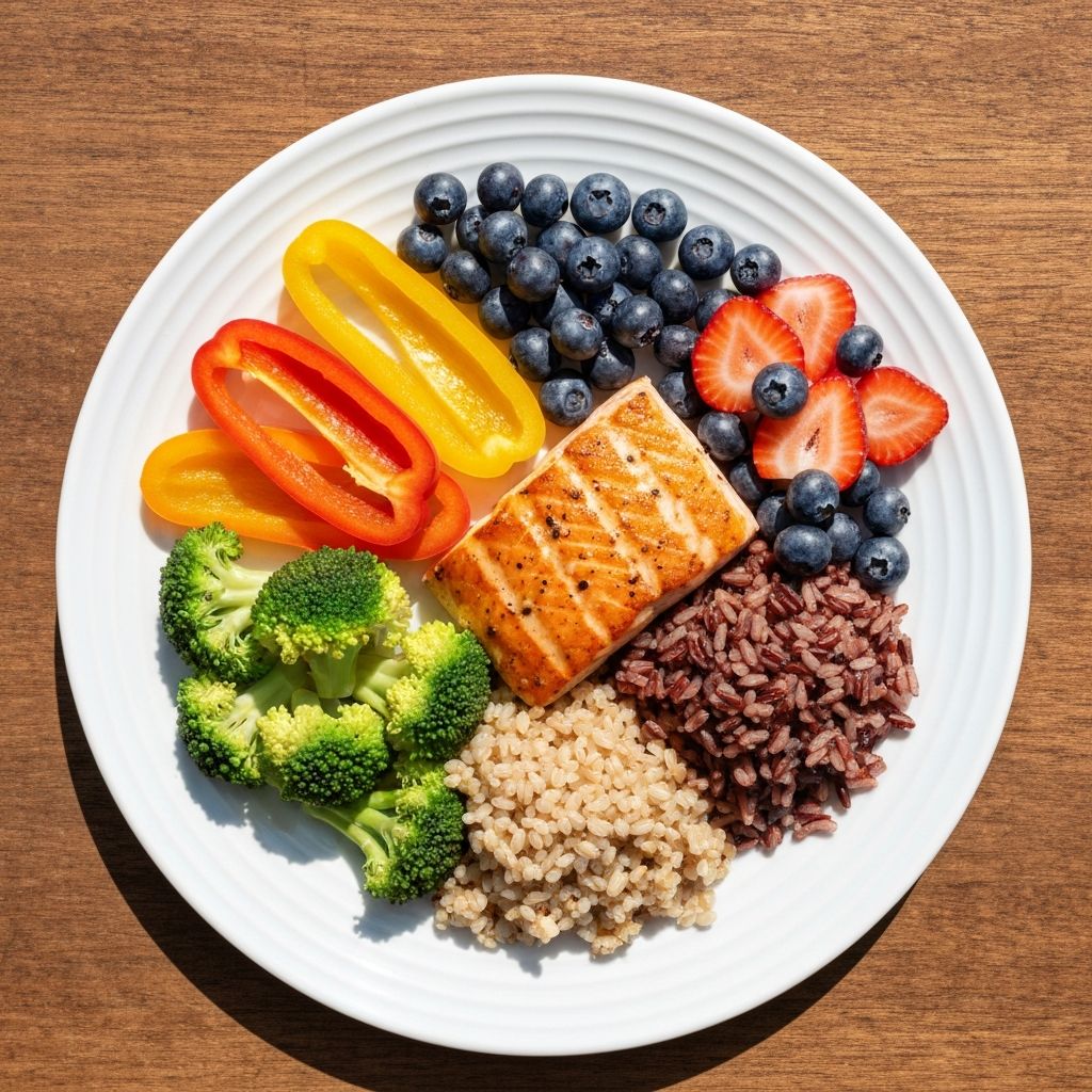 Balanced meal with protein and vegetables